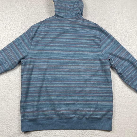 Faherty Hoodie Mens XXL Blue Organic Cotton Striped Slub Pullover Casual Travel - Picture 8 of 10